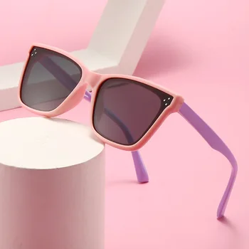 2022 Нова тенденция силиконови очила за момичета и момчета, и сладък детски поляризирани очила с кошачьим око, Детски слънчеви очила за улица с защита от uv