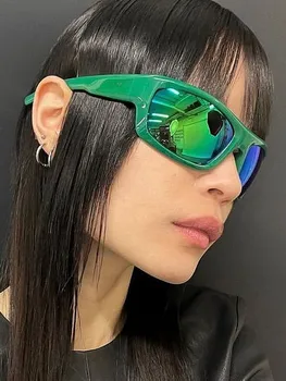 2023 Нови Правоъгълни Слънчеви Очила Женски Мъжки Реколта Улични Спортни Очила Хип-Хоп, Пънк Слънчеви Очила с UV400 Eyewear Oculos De Sol