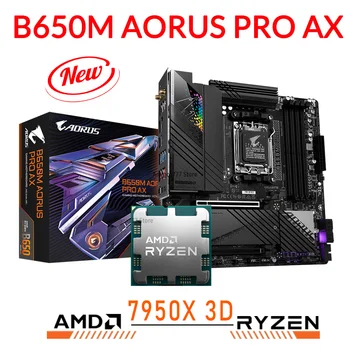 3D процесор AMD Ryzen 9 7950X Процесор с дънна платка Gigabyte B650M AORUS PRO AX DDR5 С жак AM5 Процесори на AMD B650 M. 2 128 GB НОВИ