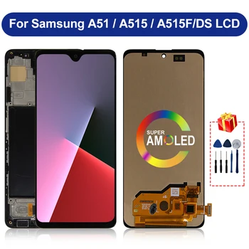 Amoled На Samsung Galaxy A51 Дисплей A515 LCD A515F Дигитайзер Сензорен Екран За samsung A51 LCD A515F/DS A515 Резервни Части