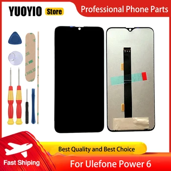 YUOYIO Оригинален LCD дисплей Ulefone Power 6 и дигитайзер с докосване на екрана в събирането на преносимото LCD дисплей + инструменти