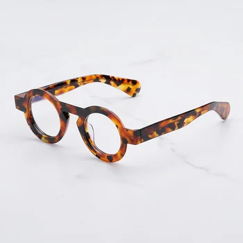 Дизайнерски ръчно изработени, ниша, ретро очила в кръгла черепаховой рамки за мъже и жени, очила за късогледство от ацетат с висока плътност