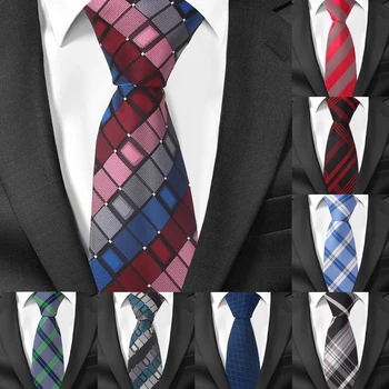 Мъжки Вратовръзки Раираната Вратовръзка За Мъжете Бизнес Сватбени Вратовръзки, Мъжки Тънки Вратовръзки Подарък Gravata Карирани Жаккардовый Тъкани 6 см Класическа Вратовръзка На Шията