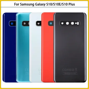 Новост За Samsung Galaxy S10/S10 Plus G973 G975 Задната част на Кутията на батерията Стъклен Панел S10E Корпус задната Врата Калъф за Замяна на Обектива на Камерата