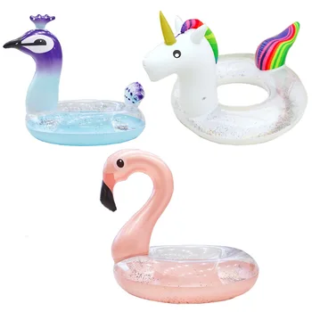 Пръстени за плуване ROOXIN за деца и възрастни, кръг за гмуркане с фламинго, басейн, плаващ седалка под формата на Еднорог, Плажни играчки за басейн