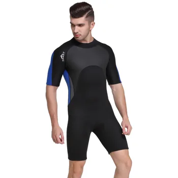Пълен комплект мъжки водолазный костюм с къс ръкав, дебели бански 2 мм, плаващ сърф, сиамски неопреновый водолазен костюм, костюм за гмуркане, уиндсърфинг