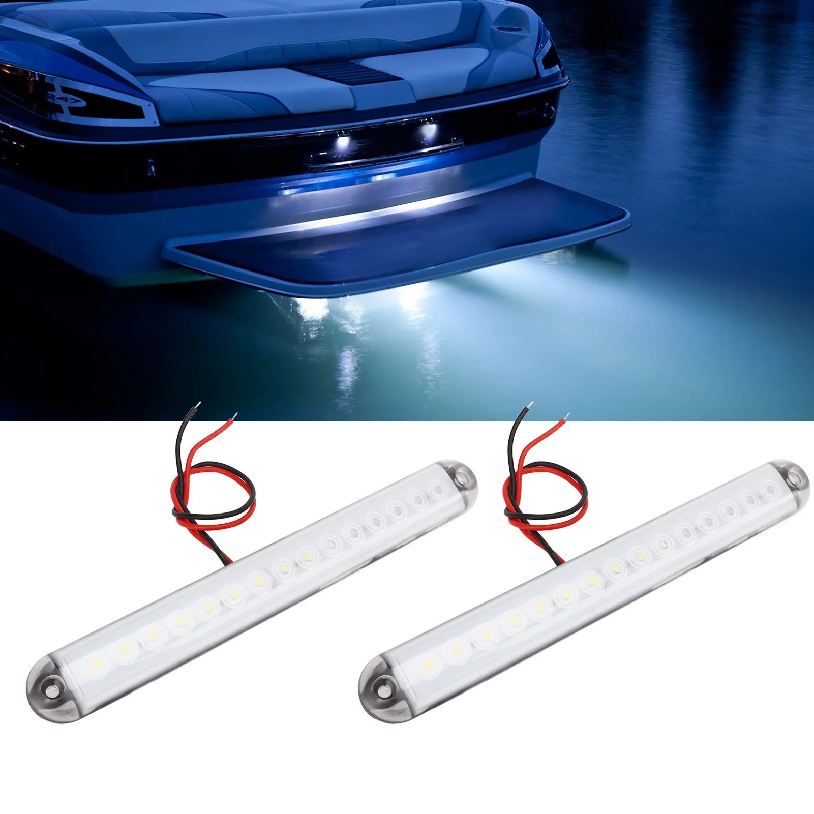 2 бр. Автомобилни led странични габаритни светлини Водоустойчива IP65 15 led кристални лампи в бял цвят е Универсален за джипове Кораби, яхти 12V . ' - ' . 2