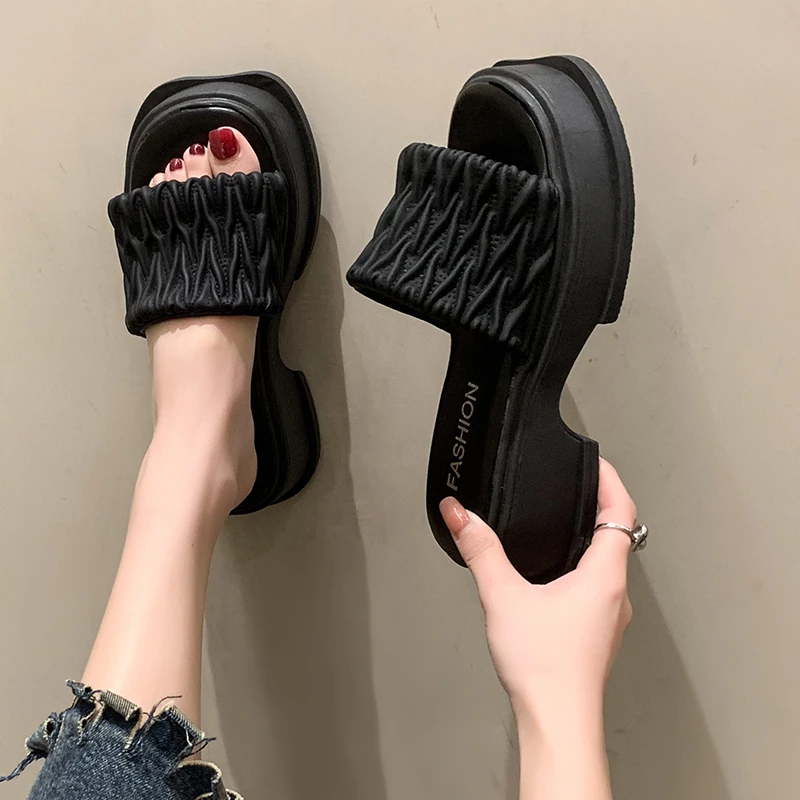 Дамски обувки; колекция 2023 г.; летни модни дамски чехли; обикновена чехли с кръгла пръсти; лидер на продажбите; чехли на платформа; Zapatillas De Mujer . ' - ' . 3