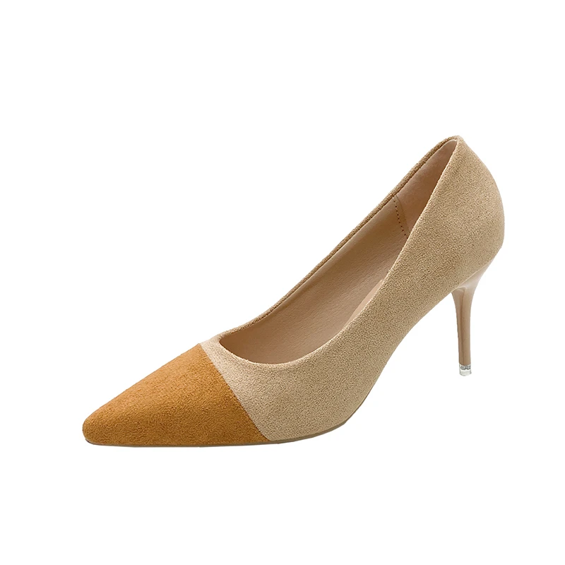 Дамски обувки на висок ток жени 2023 смесени цветове, с остър нос жени помпи приплъзване на малък офис нокти  . ' - ' . 3