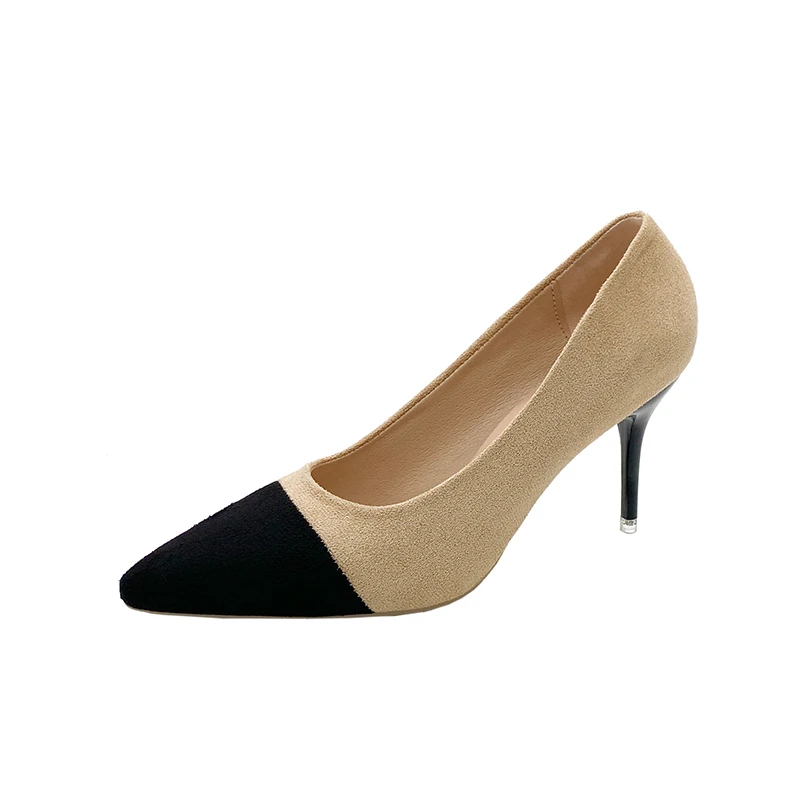 Дамски обувки на висок ток жени 2023 смесени цветове, с остър нос жени помпи приплъзване на малък офис нокти  . ' - ' . 4