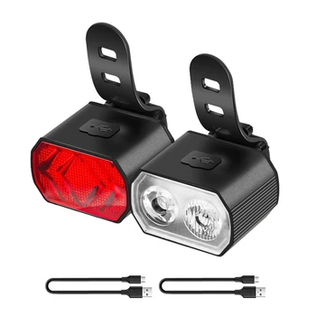 1 Комплект фарове за шоссейного под наем, USB Акумулаторна батерия led предни фенер за велосипед, предна задна светлина за велосипед