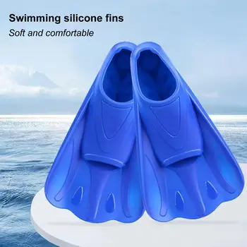 1 чифт плавници тренировка за гмуркане, Професионални спортни принадлежности силиконови плавници за плуване на Къси спортни пръстени за гмуркане Водни видове спорт