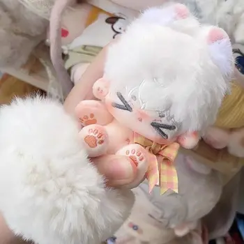10 см Аниме Светлина и Нощ Сариэль Бяла опашка на животното Cosplay Плюшен кукла рокля Дрехи Меки плюшени играчки подарък