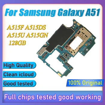 100% Отключена на Samsung Galaxy A51 A515F дънната Платка системната логика Андроид, пълна с чип на дънната платка 128 GB, напълно работна