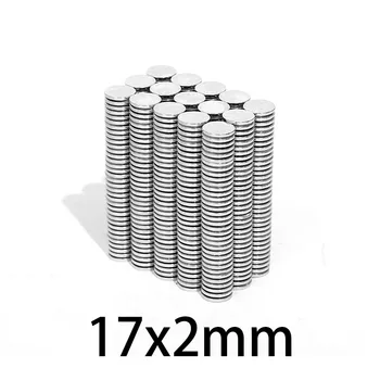 10шт магнитен 17*2 мм NdFeB суперпрочный кръг Мощен магнит 17x2 мм Кръгъл лист Магнити N35 неодим редкоземельный микро