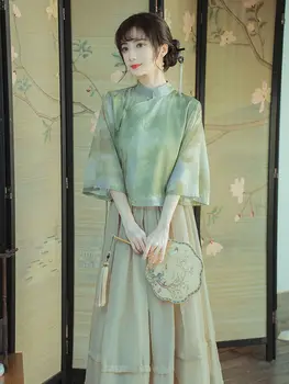 2023 Китайска чаена облекло чонсам дзен подобряване на традиционното ретро рокля ханфу страхотна китайски костюм женски ориенталски комплект qi pao a361