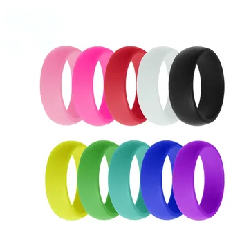 8 мм, новост 10 бр., многоцветное спортно движение, твърди силиконови пръстени унисекс, гъвкави гумени пръстени за двойката, подарък