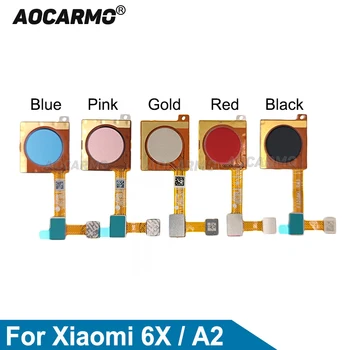 Aocarmo за Xiaomi 6X/Mi 2A Home Бутон Тъч ID сензор за пръстови отпечатъци Гъвкав кабел, резервни части