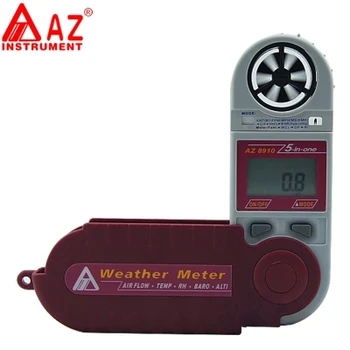 AZ8910 Ръчен цифров измерител на разхода на въздуха, измерване на скоростта на вятъра, тестер барометрического налягане