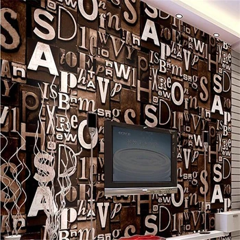 beibehang papel de parede 3d Индивидуално украса papel de parede 3d тапети скандинавски проста 3D английски азбука