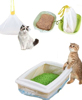 Fpr Cat Доставки Чанта за котешки тоалетни, Торба за боклук, дебели найлонова торбичка за почистване Тава за събиране на отпадъци за домашни любимци, чанта с автоматично прибиране на съвсем малък