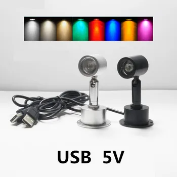 Led USB Осветление 3 W DC5V Бижутериен Шкаф Витрина Встречная Лампа Повърхностен Монтаж Тавана Мини Точков Лампа Интерфейс USB 5V