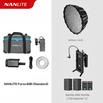 Nanguang Nanlite Forza 60Б 60 Вата в два цвята 2700 К-6500 К led Лампа За Видеозаснемане, Професионален Студиен ефекта на светлинни Тела, Осветление