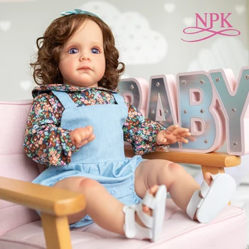 NPK 60 см Маги Ръчно изработени, Висококачествени Възстановената Миличка, Подробни Реалистична картина с дълга и къдрава коса, са подбрани художествена кукла