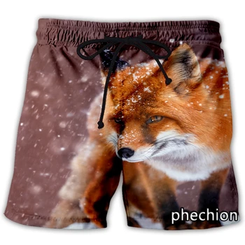 phechion, нови мъжки/дамски ежедневни панталони с 3D принтом Снежна Лисица, модни градинска дрехи, мъжки свободни спортни Шорти A272