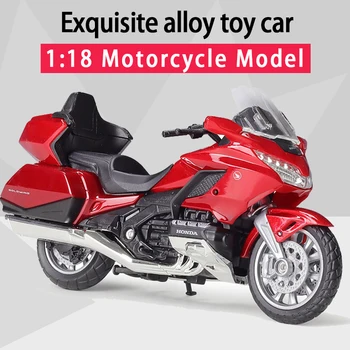 Welly 1/18 2020 Honda Gold Wing, формовани под налягане модел на мотоциклет, работоспособная играчка-амортисьор за деца, Подаръци, Събиране на играчки