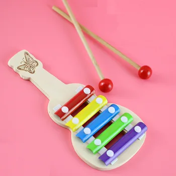 Wooden 5-Дъга Ксилофон, Музикални Играчки Детски Играчки Детски Играчки Музикален Инструмент Забавни Играчки Подарък За Момичета, Момчета И Родители