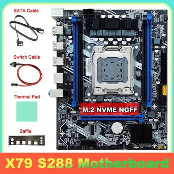 X79 S288 дънна Платка SATA Кабел + Кабел превключвател за + Стена + Термопакет LGA2011 M. 2 NVME DDR3 резервни Части За процесора E5 2620 2630 2640 2650