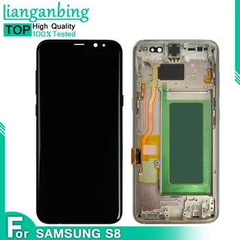 ААА 100% Оригинален OLED дисплей За Samsung Galaxy S8 PLUS G955 S8 G950 G950F Сензорен LCD Дисплей В Събирането на Смяна + С Рамка