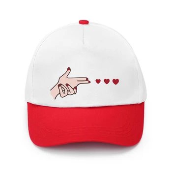 Бейзболна шапка с принтом във формата на сърце, изработена по поръчка, регулируем детска шапка за момчета и момиченца, солнцезащитная шапка в стил хип-хоп, Въведете своя дизайн