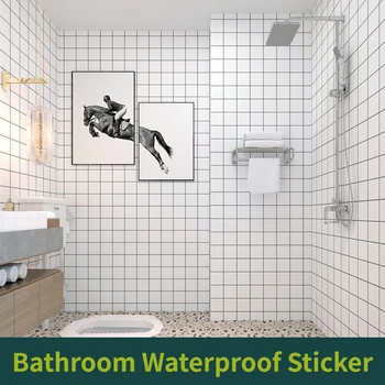 Водоустойчиви стикери за баня с дължина 20 м, самозалепващи се тапети за ремонт на стените на тоалетната, устойчиви на вода тапети за дома, много дебел
