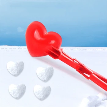 Във формата на сърце Снежна Топка Kettle Клипмейкер Сняг Пясък на Мухъл инструмент за Зимните Бебета Дете