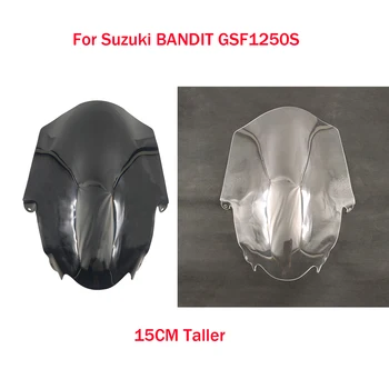 Дълго Предното Стъкло GSF1250S За Suzuki BANDIT GSF 1250S 07-17 GSF1200S Въодушевен на 15 см Предното Стъкло Дефлектори на Предното Стъкло Черен Прозрачен