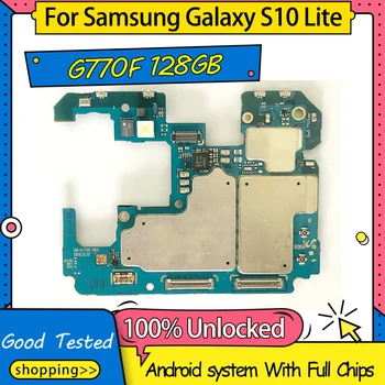 За S10 на Samsung Galaxy LITE G770F дънна Платка 128 GB Европейската Версия на Оригиналната Разблокированная Логическа такса 1/2 SIM-карти С Разблокировкой Пръстови отпечатъци
