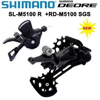 Заден Превключвател за смяна на предавките SHIMANO DEORE M5100 M5120 11v Groupset - SHIMANO SHADOW RD + - Оригинални резервни части 1x11-степенна скоростна кутия за планински велосипед
