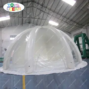 индивидуален надуваем бяла шатра с кръгла куполна за показване на палатка-игла с надуваеми купол на хотела