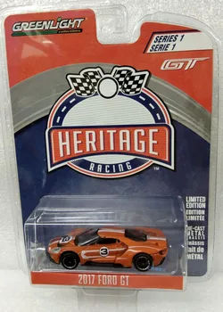 Лят под налягане Сплав Greenlight 1:64 2017 Ford GT 40-1967 Orange Модел Автомобил Метален Статичен Дисплей Класически Автомобил Колекция от Играчки За Възрастни