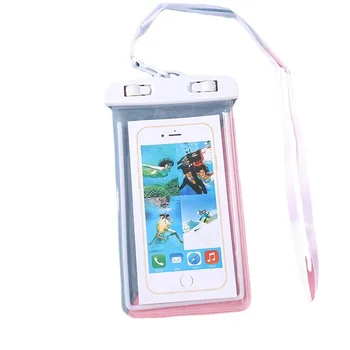 Нова 1 бр. светещ водоустойчива чанта за мобилен телефон Прозрачен водоустойчив калъф за гмуркане със сензорен екран, запечатани водоустойчива чанта за гмуркане