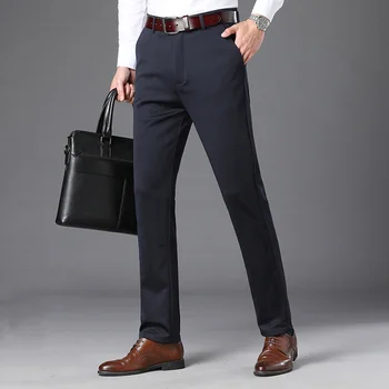 Нови бизнес панталони големи размери, мъжки панталони стрейчевые официални панталони, съпруг Плюс Размер, свободни панталони, мъжки дрехи, черни ежедневни панталони