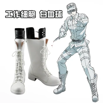 Нови елементи в действие! Hataraku Saibou/ обувки за cosplay, с бели кръв клетки; обувки в стил аниме по поръчка