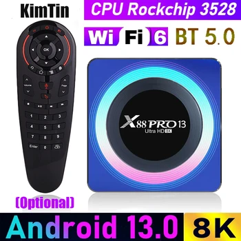 Новите Smart TV Box X88 Pro 13b Android 13 8K TV Box 4G 64G RK3528 WiFi6 Двойна Wifi TV Box 2023 PK Android 12 6K телеприставка