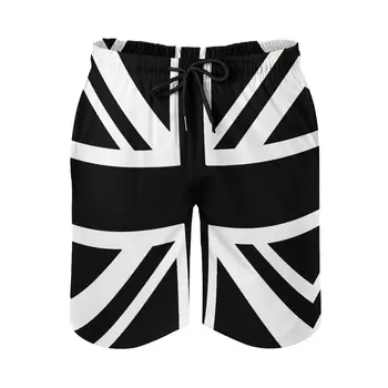 Нюкасъл Юнайтед Черно-бял флаг Union Jack Аниме BeachNovelty Регулируема шнур Дишащи бързо съхнещи ежедневни плажни панталони