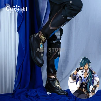 Обувки за cosplay Kaeya Game Genshin Impact Косплейная Обувки Kaeya за парти Comic Con на Хелоуин Костюми Kaeya, Обувки за мъже
