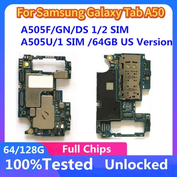 Оригинал за Samsung Galaxy Tab A50 A505F A505GN A505DS A505U Разблокированная дънна Платка 128 GB 64 GB 1/2 SIM Android Логическа такса