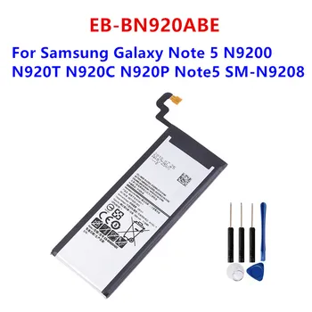 Оригинална батерия EB-BN920ABE 3000 mah За Samsung Galaxy Note 5 N9200 N920T N920C N920P Note5 SM-N9208 Мобилен Телефон + Инструменти