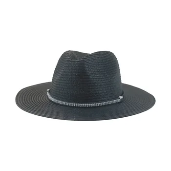 Плажна шапка, шапки за жени, сламена шапка, лятна Панама, защита от слънцето, цвят каки, черно, бяло, ежедневни вечерни шапки за улицата, мъжки Gorras
